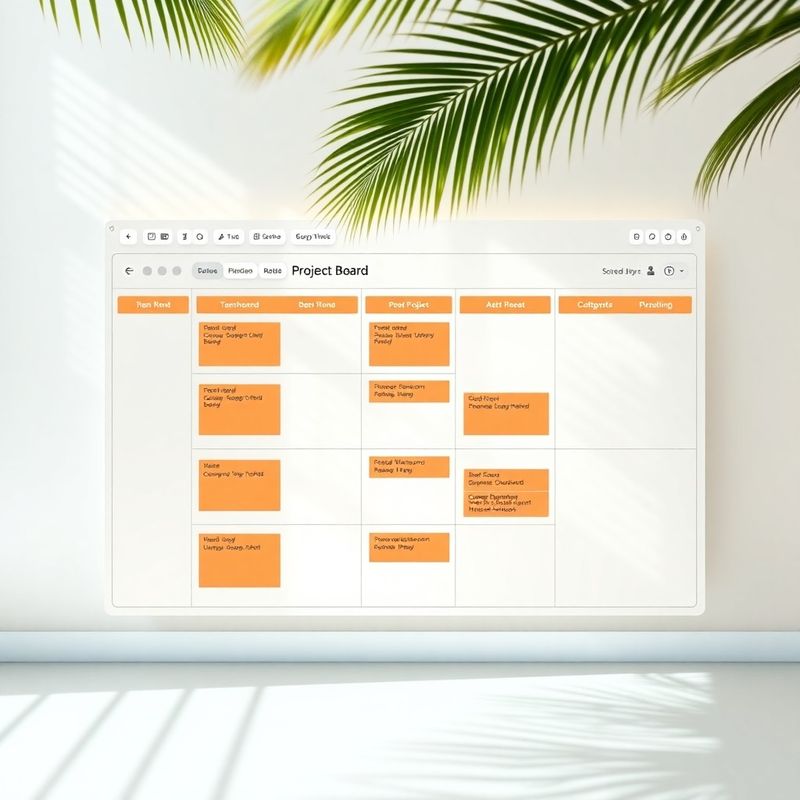 Captura del tablero Kanban con columnas terracota